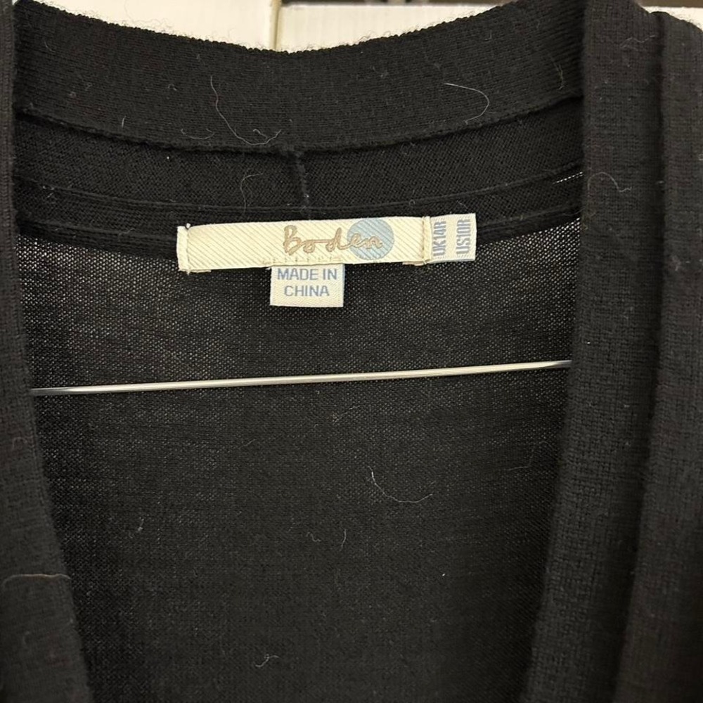 NWOT Elegant Boden Black v-neck Women's wool Dress image 2